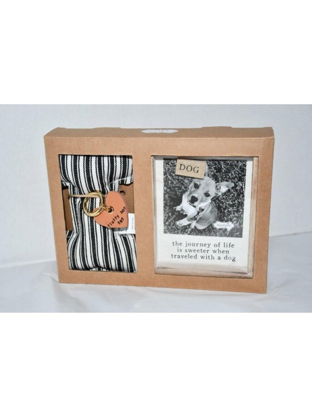 Mud Pie Journey of Life Dog Frame & Muddy Paws Keychain Gift Set NIB
